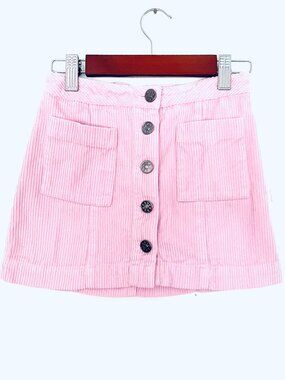 EGG Pink Button-up Corduroy Skirt Sz  8Y